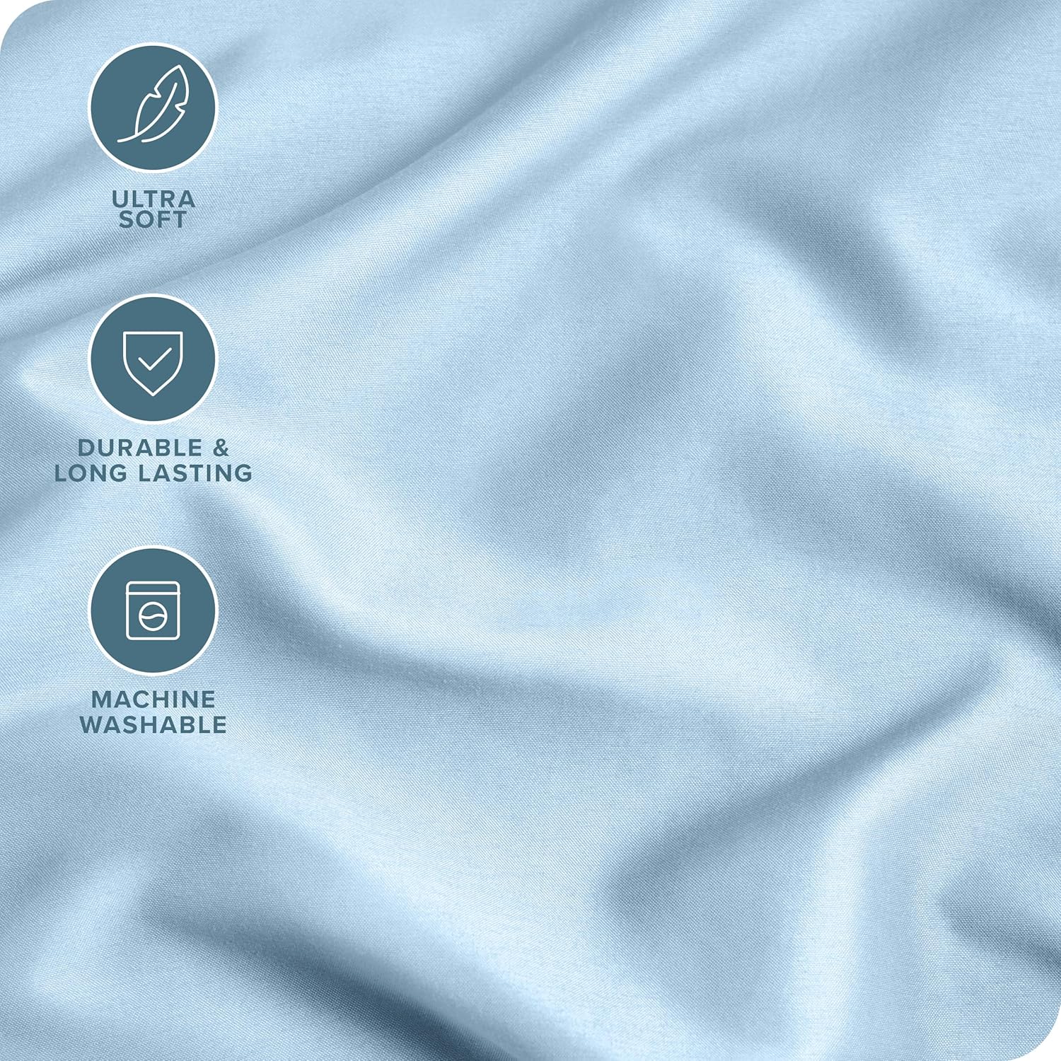Bare Home Microfiber Envelope Pillowcases - Light Blue
