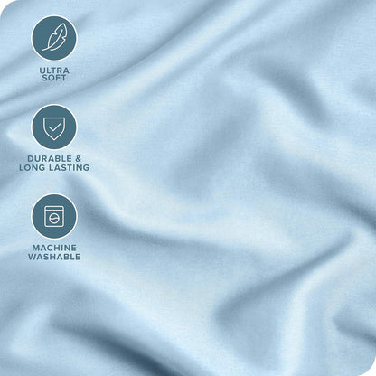 Bare Home Microfiber Envelope Pillowcases - Light Blue