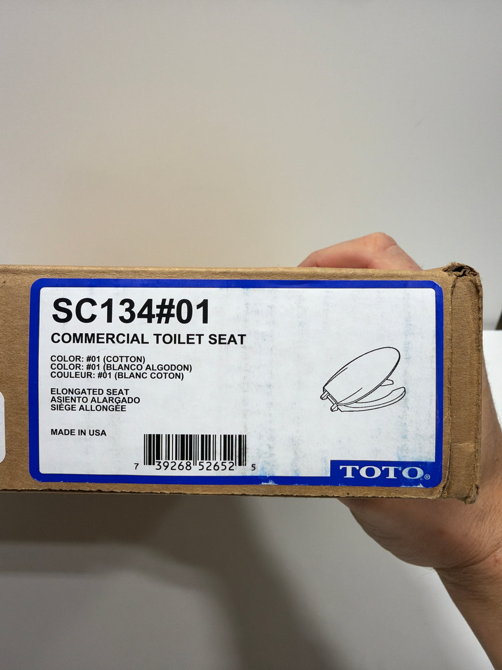 TOTO SC134#01 Elongated Commercial Toilet Seat, Cotton White