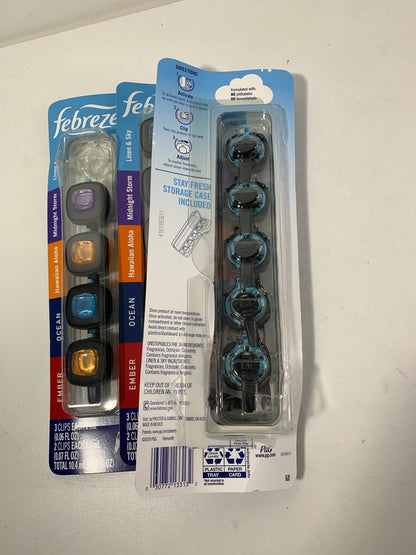 14ct Febreze Car Vent Clips Air Freshener 10ml