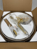 Y'INSP 8 Light Gold Modern Traditional Drum Chandelier Hanging Light for Bedroom with White Fabric Shade