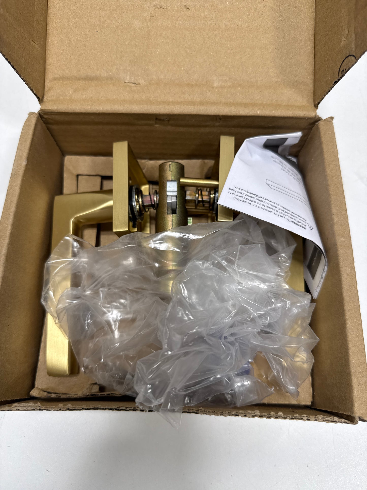 Emtek 5210HLOUS4LH.RLS Helios Left Hand Privacy Lever 2-3/8’’ Backset Satin Brass Square Rose - *Tools Hardware & Misc