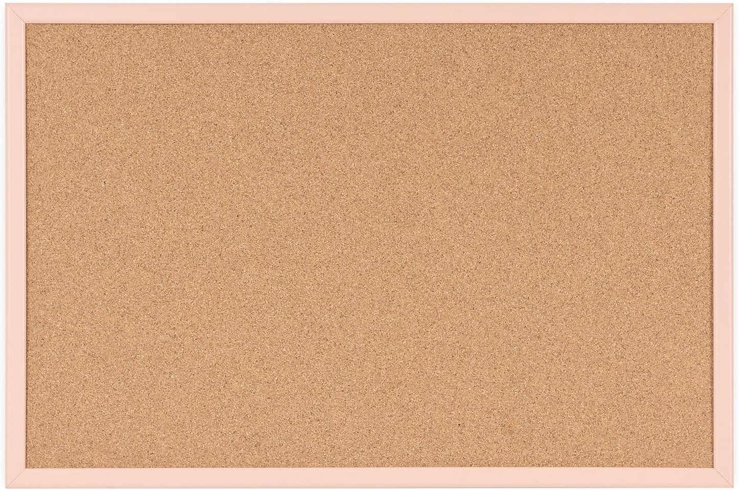 MasterVision Pastel Collection Cork Bulletin Board, Salmon Colored MDF Frame, Self-Healing Cork for Push Pins, 23.62" x 17.72"