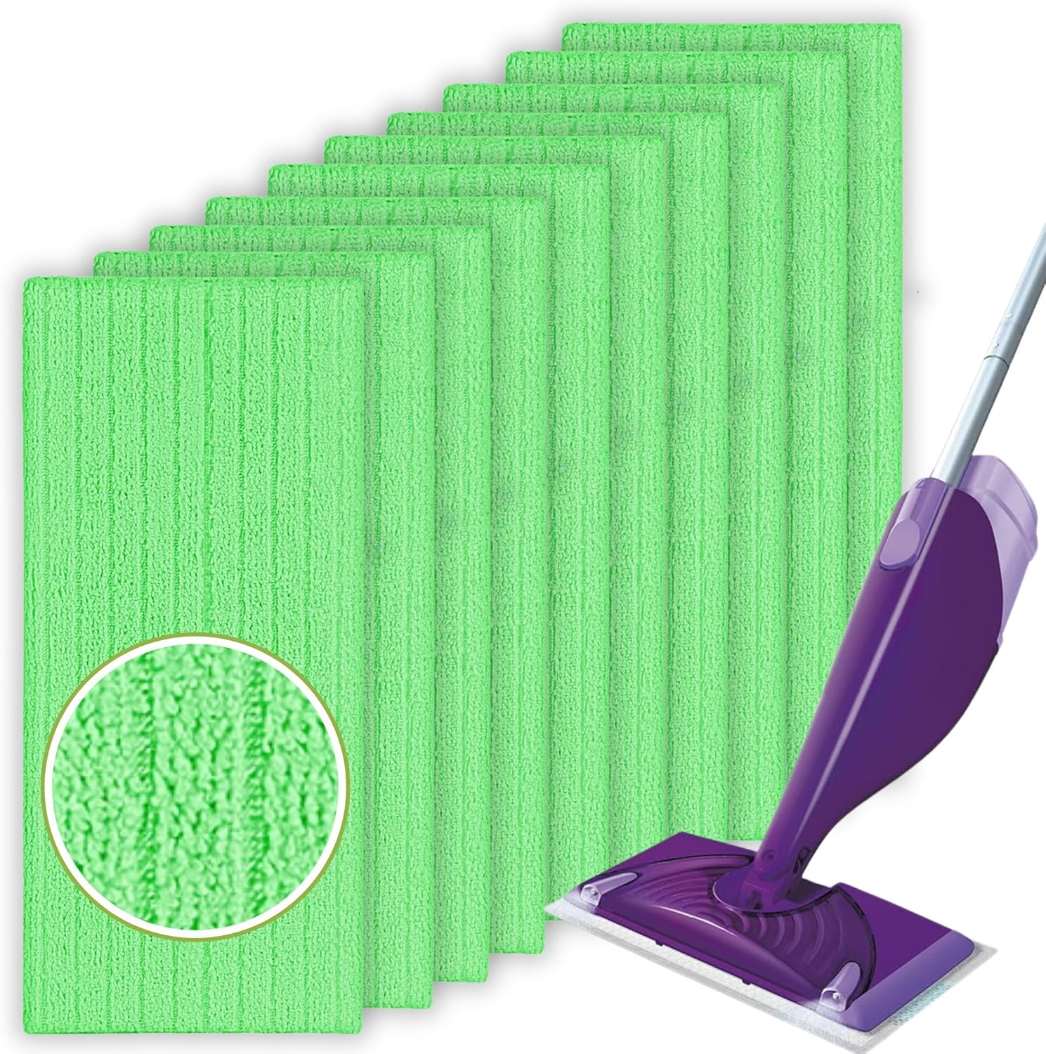 20 Pack Microfiber Mop Refill Pad Compatible with Swiffer WetJet Mop for Floor Cleaning Semi-Disposable Replacement Mop