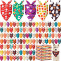 Chunful 120 Pcs Christmas Holiday Dog Bandanas Bulk for with Snowman Santa Claus Reindeer Stockings Adjustable Triangle