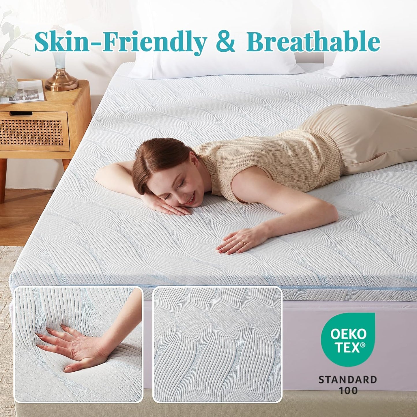 3 Inch Mattress Topper Twin, Dual Layer Gel Memory Foam Mattress Topper with Removable Cover