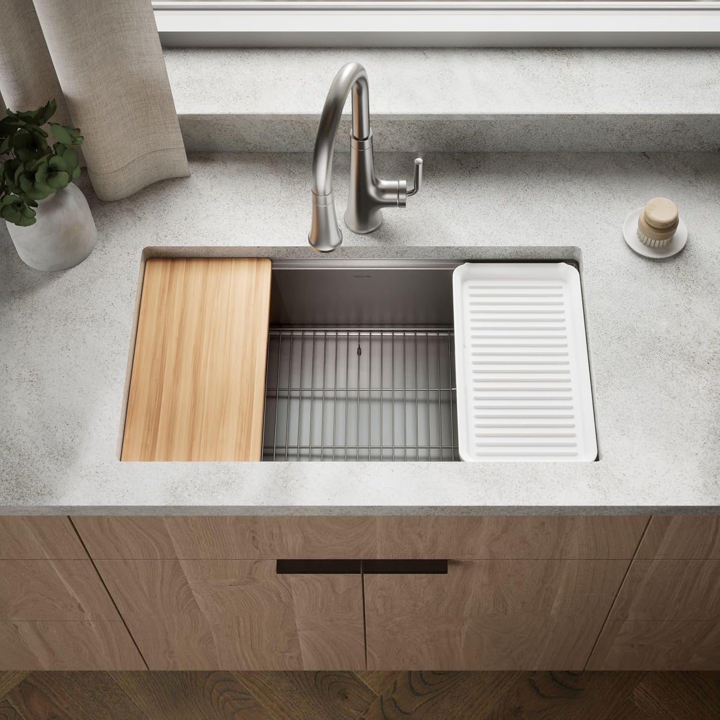 Scratch & Dent Kohler 33662-PC-NA Strive® 32" undermount single-bowl workstation kitchen sink, Stainless Steel