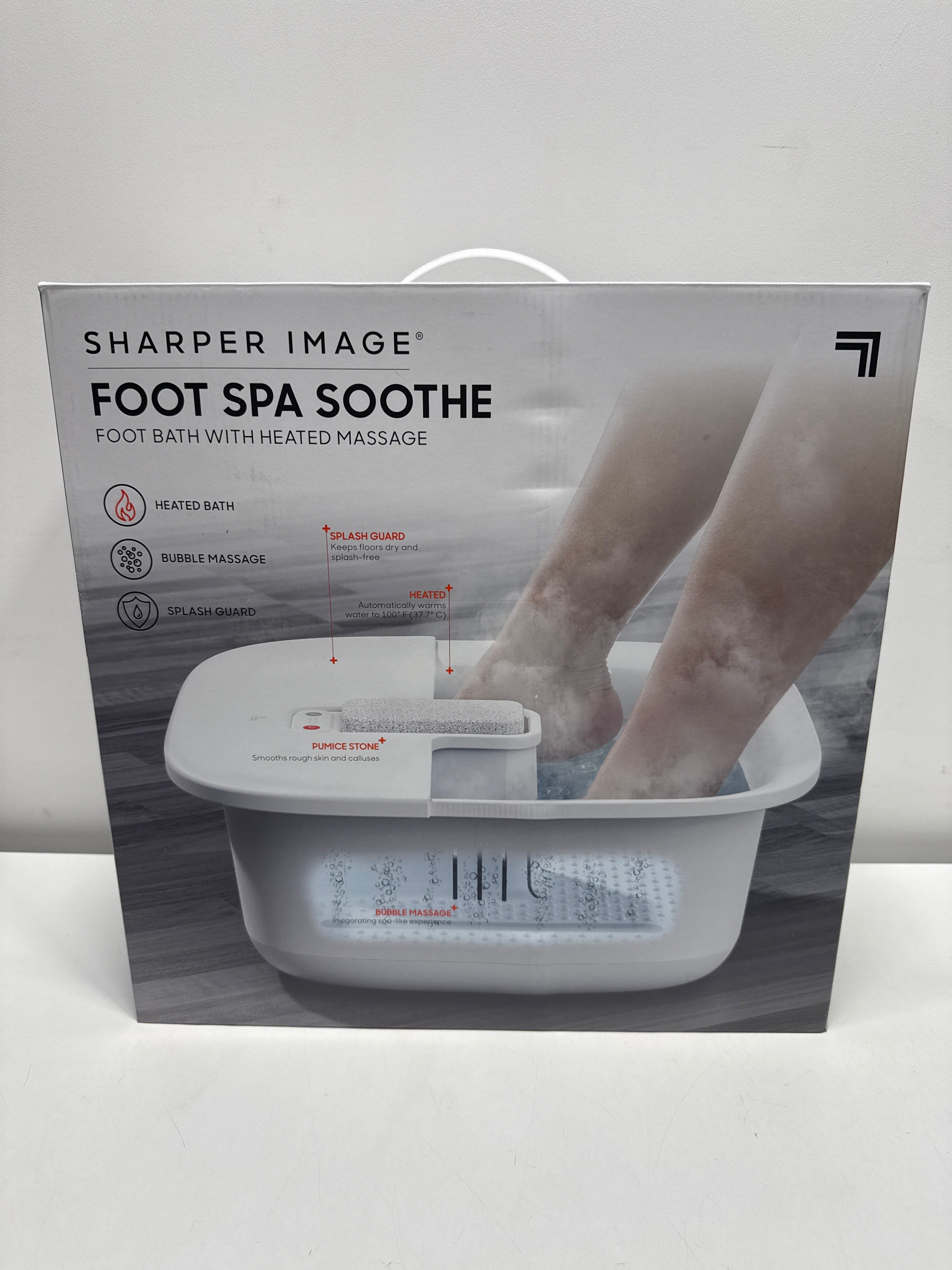 Sharper Image Massager Foot Bath Soothe, White