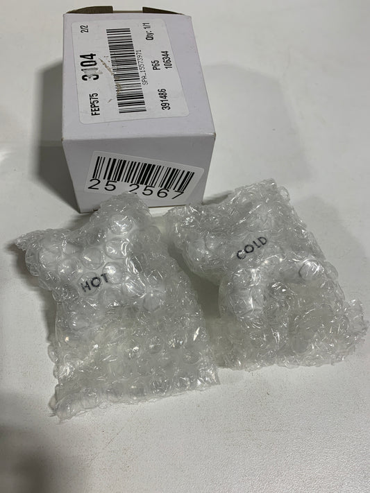 Signature Hardware 900867 Small Porcelain Cross Handles - Pair of 2 Chrome Bath and Shower Parts Shower Trim Parts Handles
