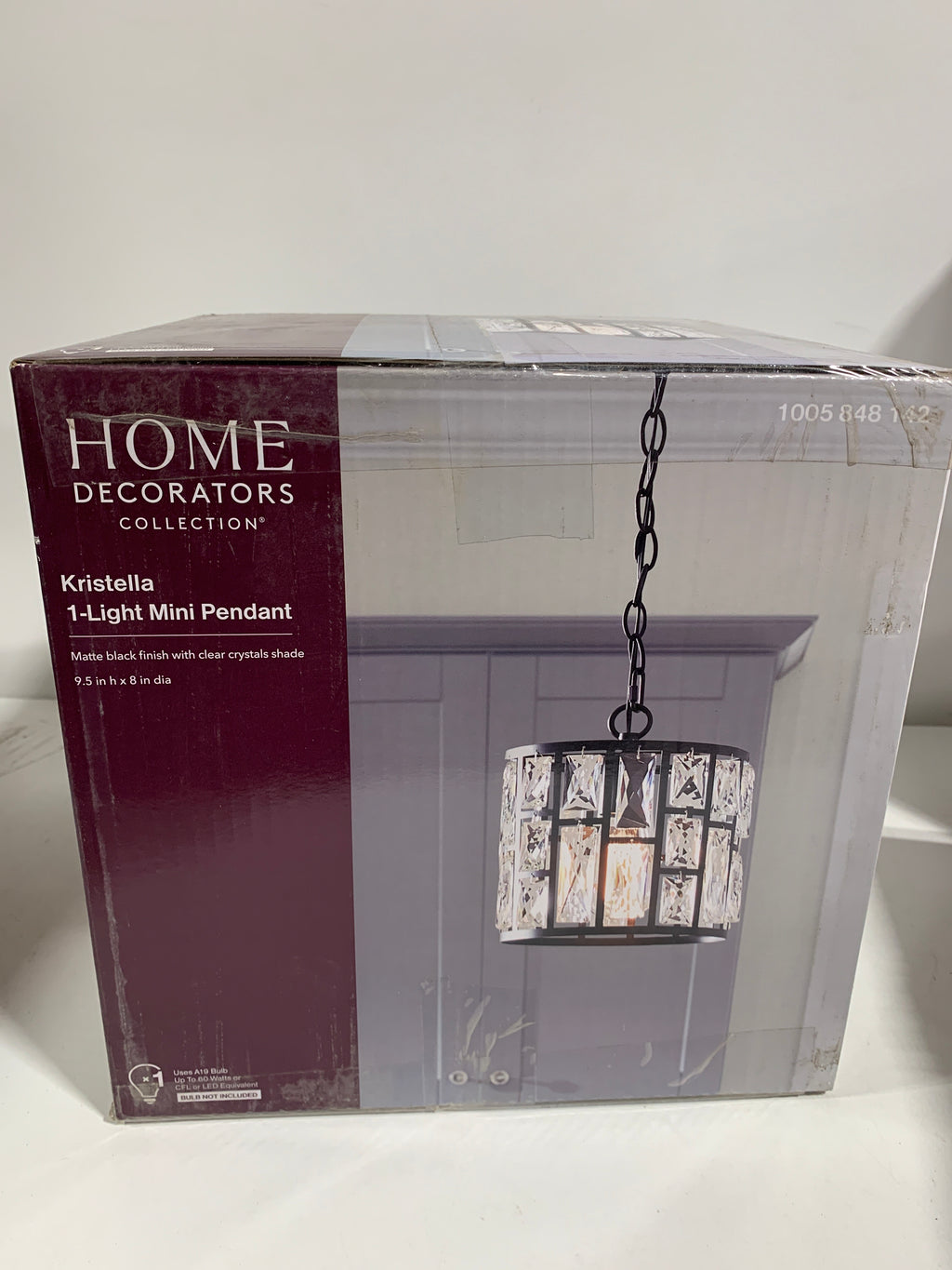 Kristella 1-Light Black Crystal Pendant Light - *Lighting & Electrical