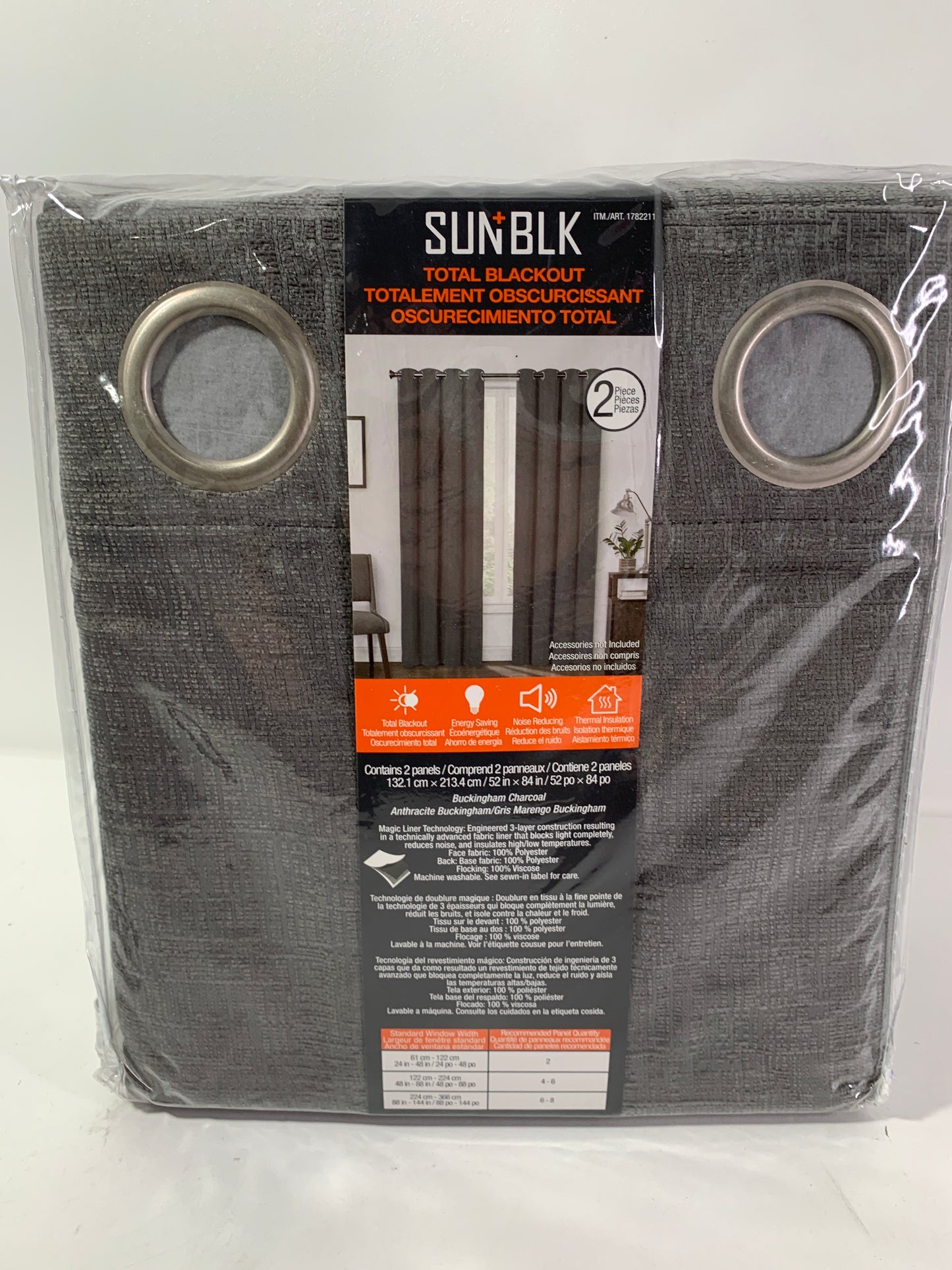 Sunblk Total Blackout 2 Panels 52" x 84"