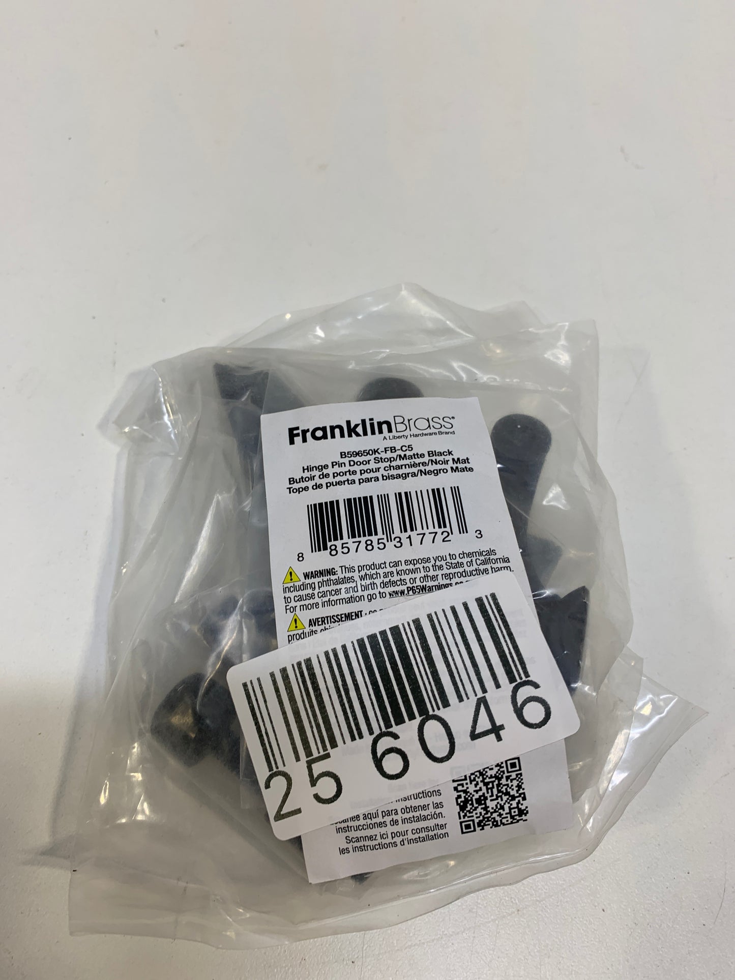 Franklin Brass B59650k-C5 2-9/16 Hinge Pin Door Stop - Black