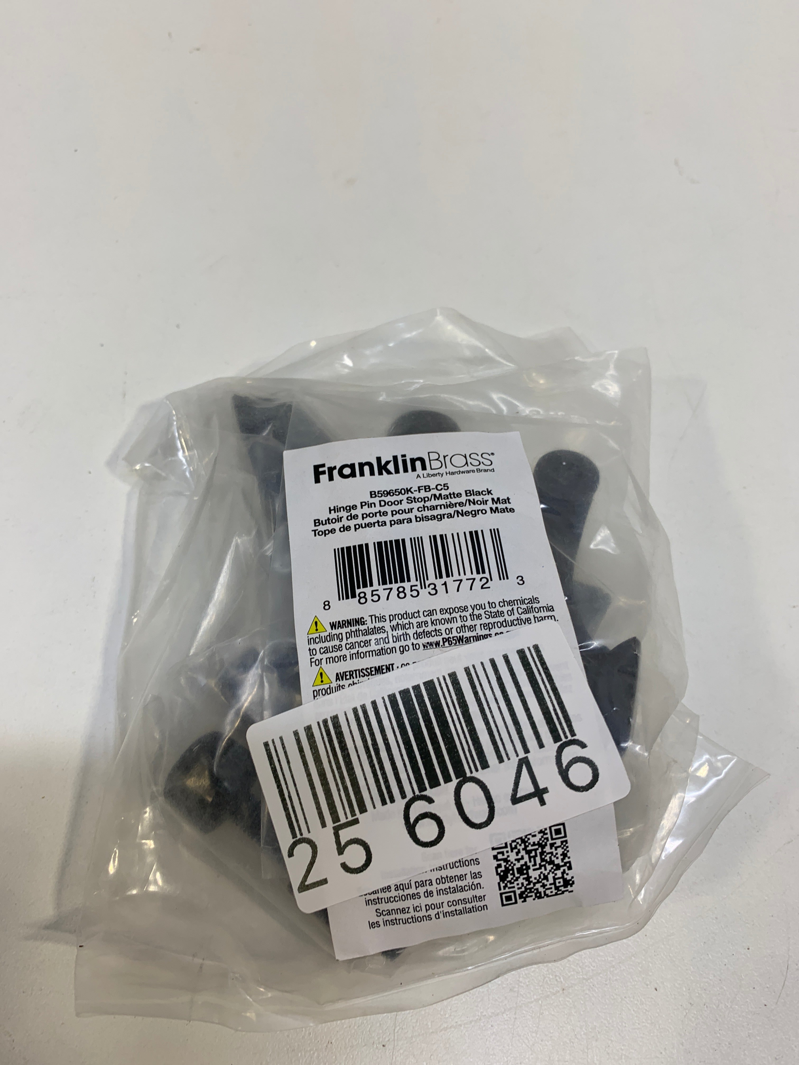 Franklin Brass B59650k-C5 2-9/16 Hinge Pin Door Stop - Black - *Tools Hardware & Misc