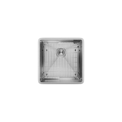 Elkay Crosstown 19 in. Undermount Single Bowl 18-Gauge Polished Satin Stainless Steel Kitchen Sink Kit W/ Accessories