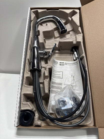 Delta Stryke: Single Handle Pull-Down Bar/Prep Faucet lumicoat chrome