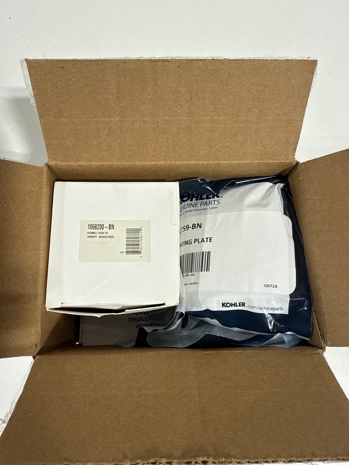 Kohler 7142-BN Clearflo Retrofit Toe Tap Conversion Kit, Vibrant Brushed Nickel