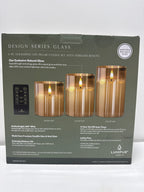 LumiPur Premium Design Series Glass Natural Glow Flameless LED Candle 6 Pack with Remote
