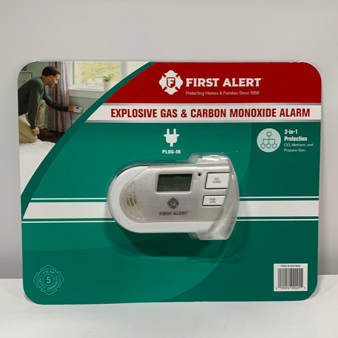FIRST ALERT 1039760 3-in-1 Explosive Gas & Carbon Monoxide Alarm