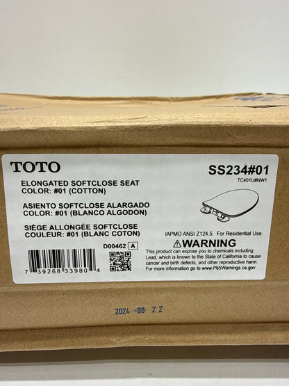 TOTO SoftClose Ultra Slim Toilet Seat and Lid Cotton White - SS234#01 - *Plumbing