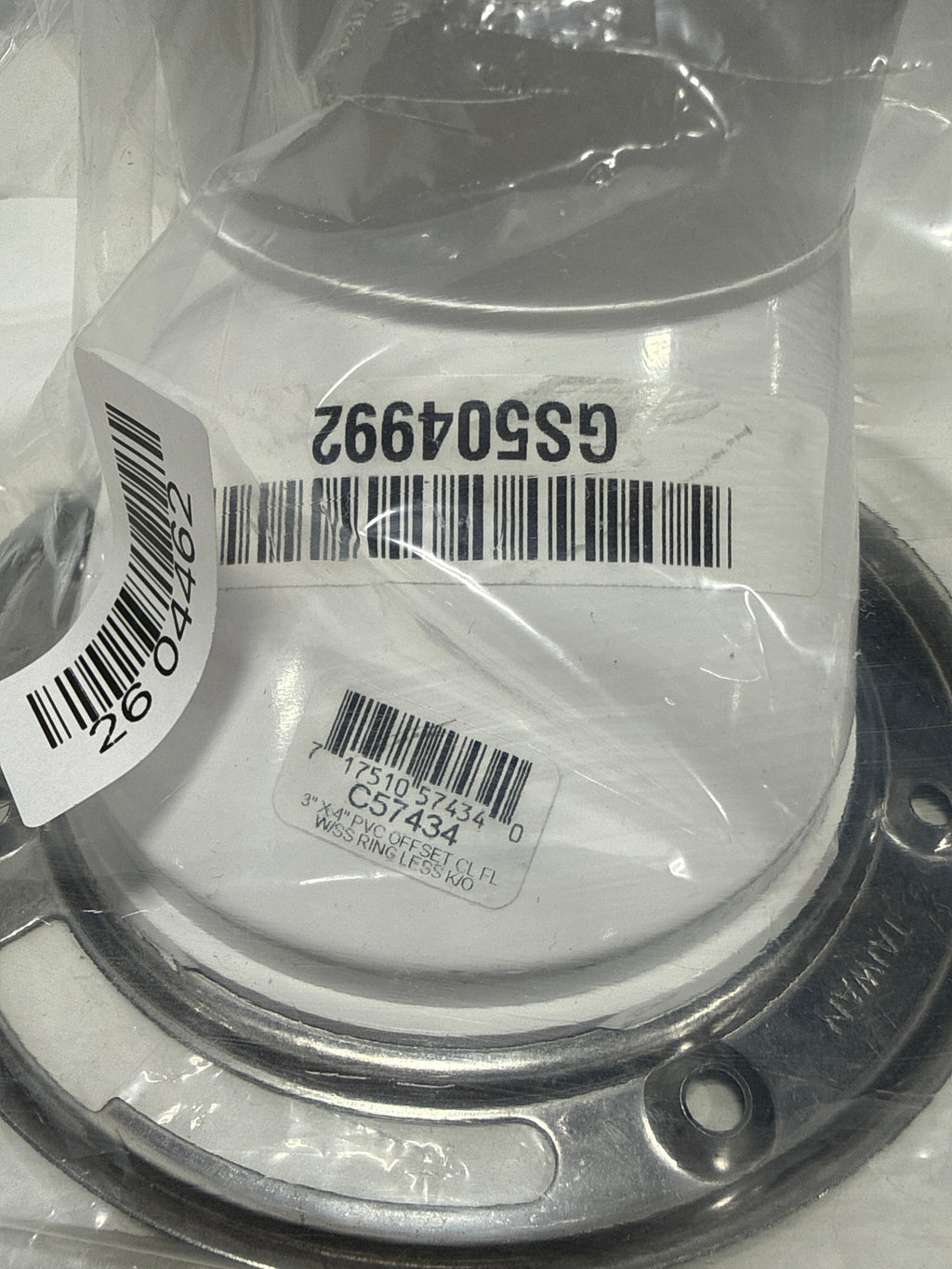 Jones Stephens C57434 3 X 4 Pvc Overall Size Closet Flange W /Ss Ring