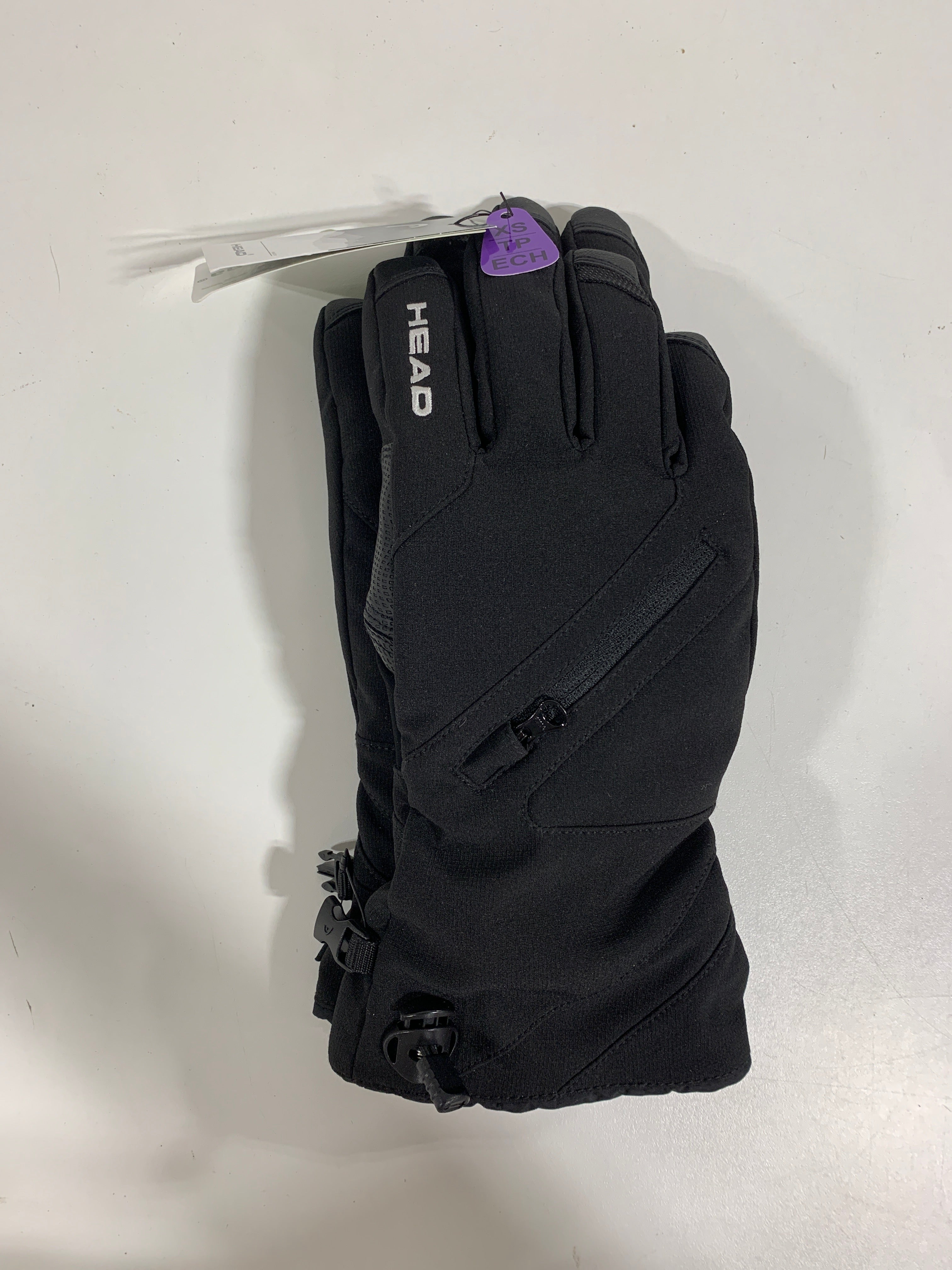 Head Unisex Insulated Ski Glove with Top Zipper Pocket Black Gloves - X Small - *Clothing Shoes & Accessories