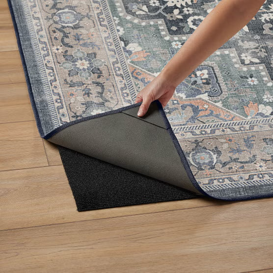 2 x Navy Ruggable Flatwoven Washable Amara Runner Rug, 2'6" x 7'