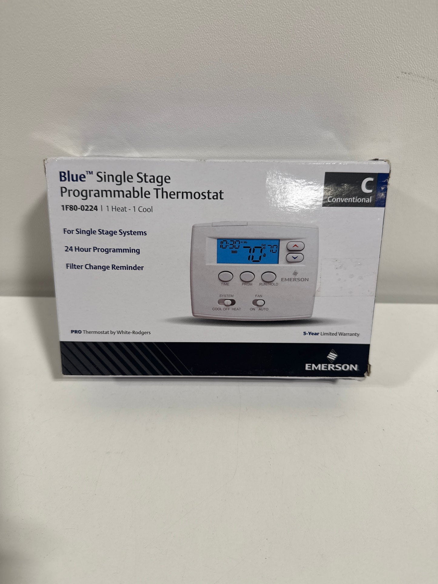 Used White-Rodgers 1F80-0224 Digital 24 Hours Programmable Thermostat