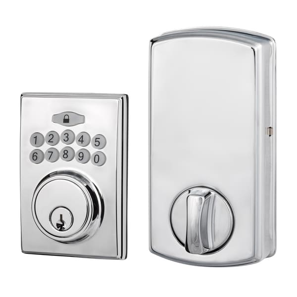 Sure-Loc DK201-MD Electronic Single Cylinder Keyless Entry Deadbolt Satin Nickel Door Hardware Deadbolts Keyless Entry Deadbolts
