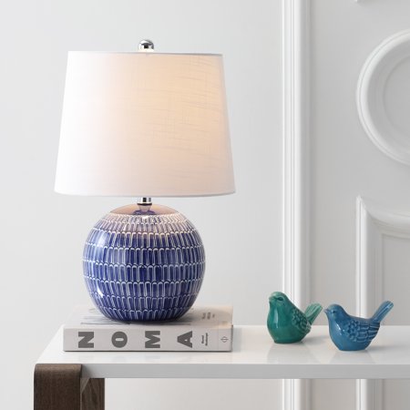 JONATHAN Y Ronald 21 Ceramic LED Table Lamp Navy JYL5044A