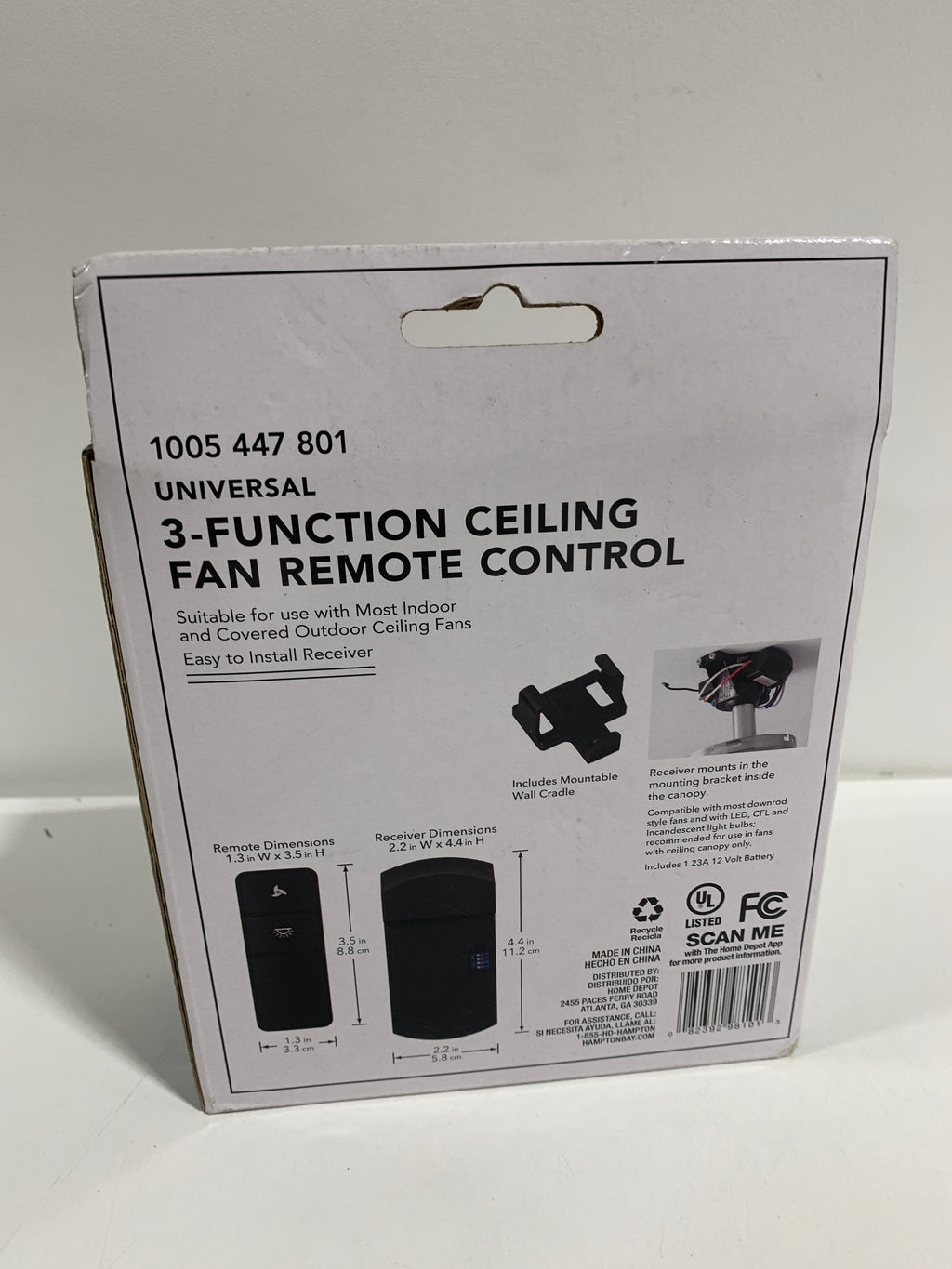 Universal Basic on/Off Ceiling Fan Remote Control (Damp Rated) - *Lighting & Electrical