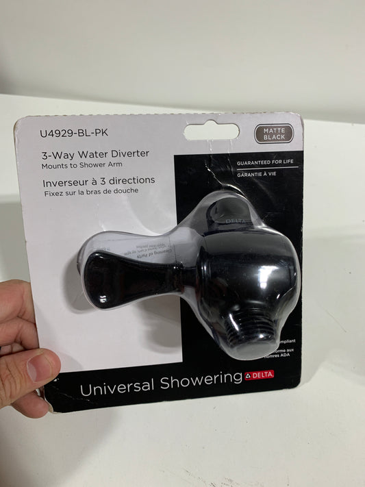 3-Way Shower Arm Diverter for Handheld Shower Head in Matte Black