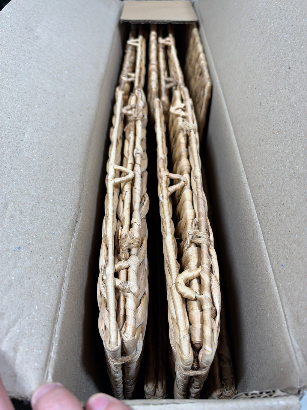 4 x Seville Classics Water Hyacinth Storage Basket