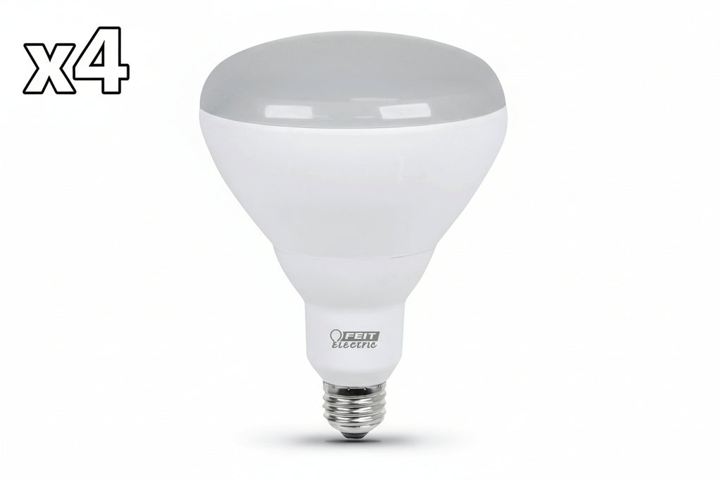 4 x Feit Single 9.4 Watt Dimmable BR40 Medium (E26) LED Bulb - 850 Lumens, 2700K, and 90CRI