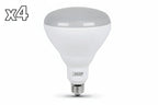 4 x Feit Single 9.4 Watt Dimmable BR40 Medium (E26) LED Bulb - 850 Lumens, 2700K, and 90CRI