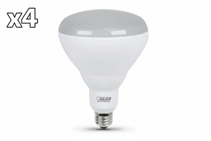 4 x Feit Single 9.4 Watt Dimmable BR40 Medium (E26) LED Bulb - 850 Lumens, 2700K, and 90CRI