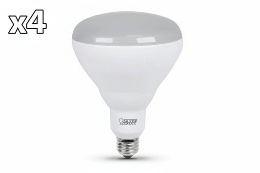 4 x Feit Single 9.4 Watt Dimmable BR40 Medium (E26) LED Bulb - 850 Lumens, 2700K, and 90CRI
