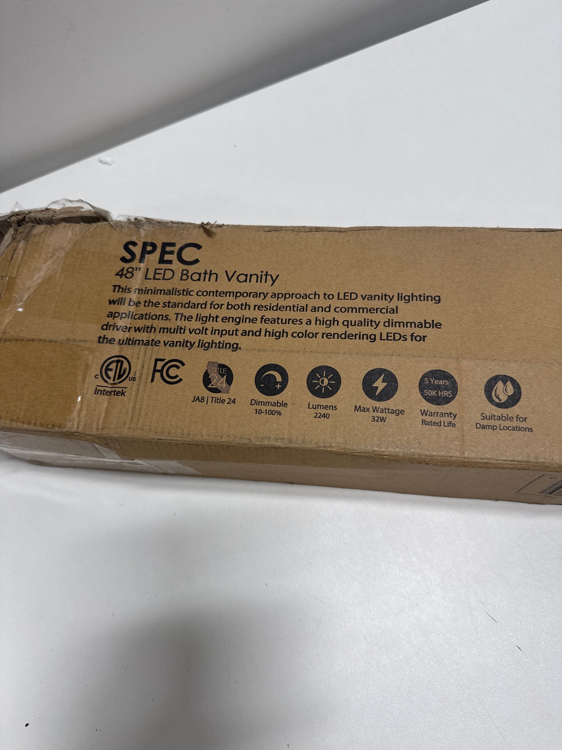 Maxim 52008PC Spec Collection 48 Inch Dimmable LED Bathroom Vanity Light I 3000K I Polished Chrome - *Lighting &