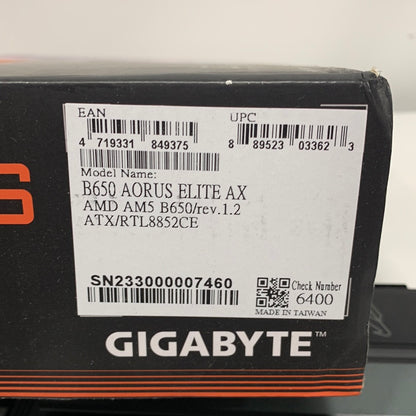 For Parts GIGABYTE - B650 AORUS ELITE AX (Socket AM5) USB 3.2 Gen2 AMD Motherboard - Black