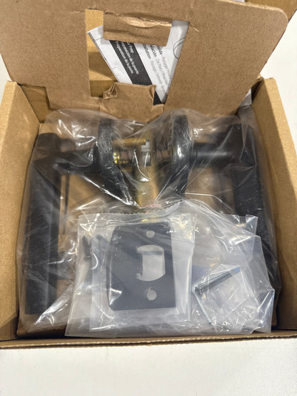 Emtek Freestone Privacy Leverset w/ Disk Rosette Flat Black RH - 5209-FRL-US19-RH