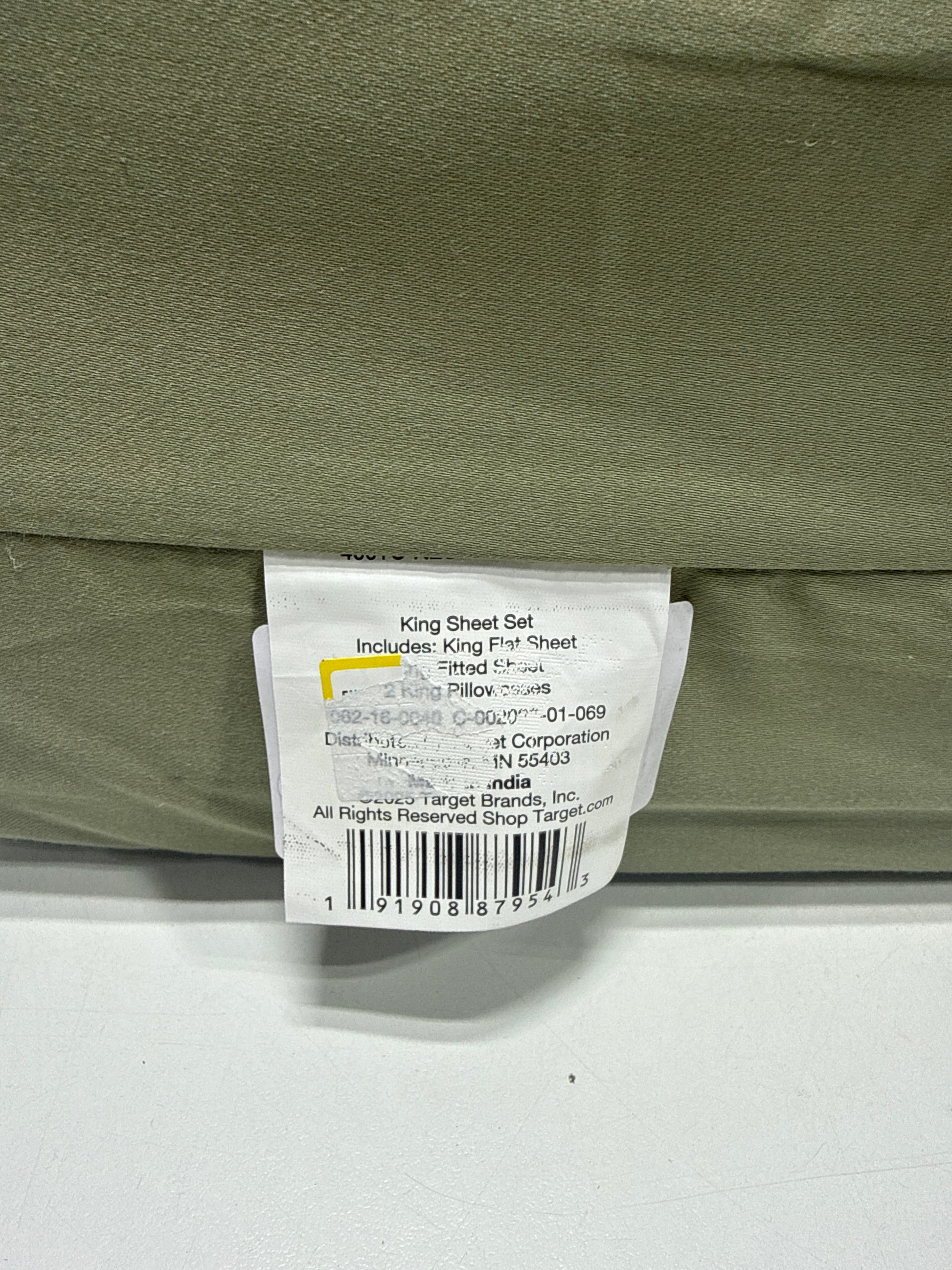King Solid Performance 400 Thread Count Sheet Set Green - Threshold™: Cotton Sateen Wrinkle-Resistant OEKO-TEX