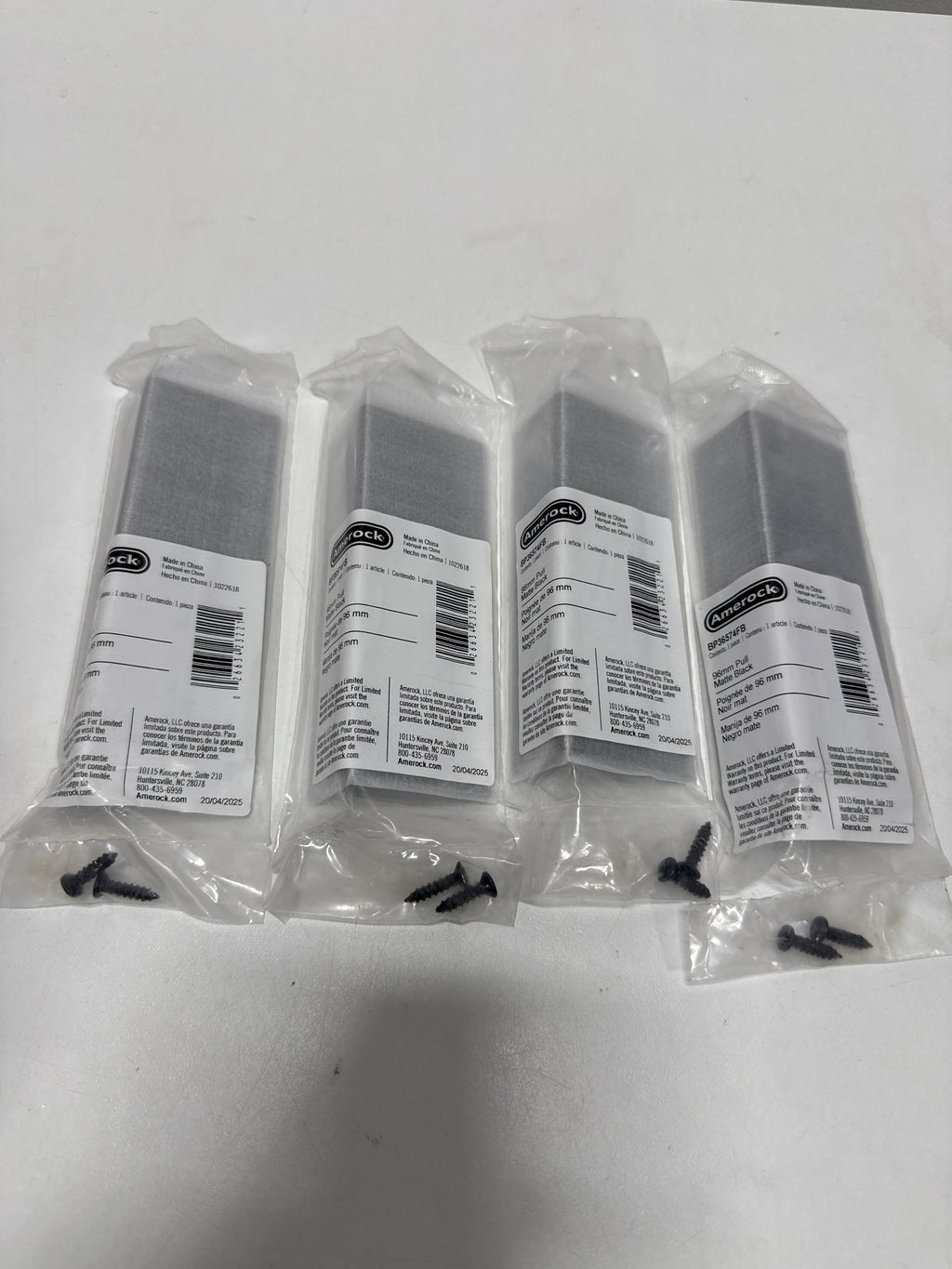 4 x Amerock BP36574 Edge Pull 4-1/2 Inch Long Finger Cabinet Pull Matte Black
