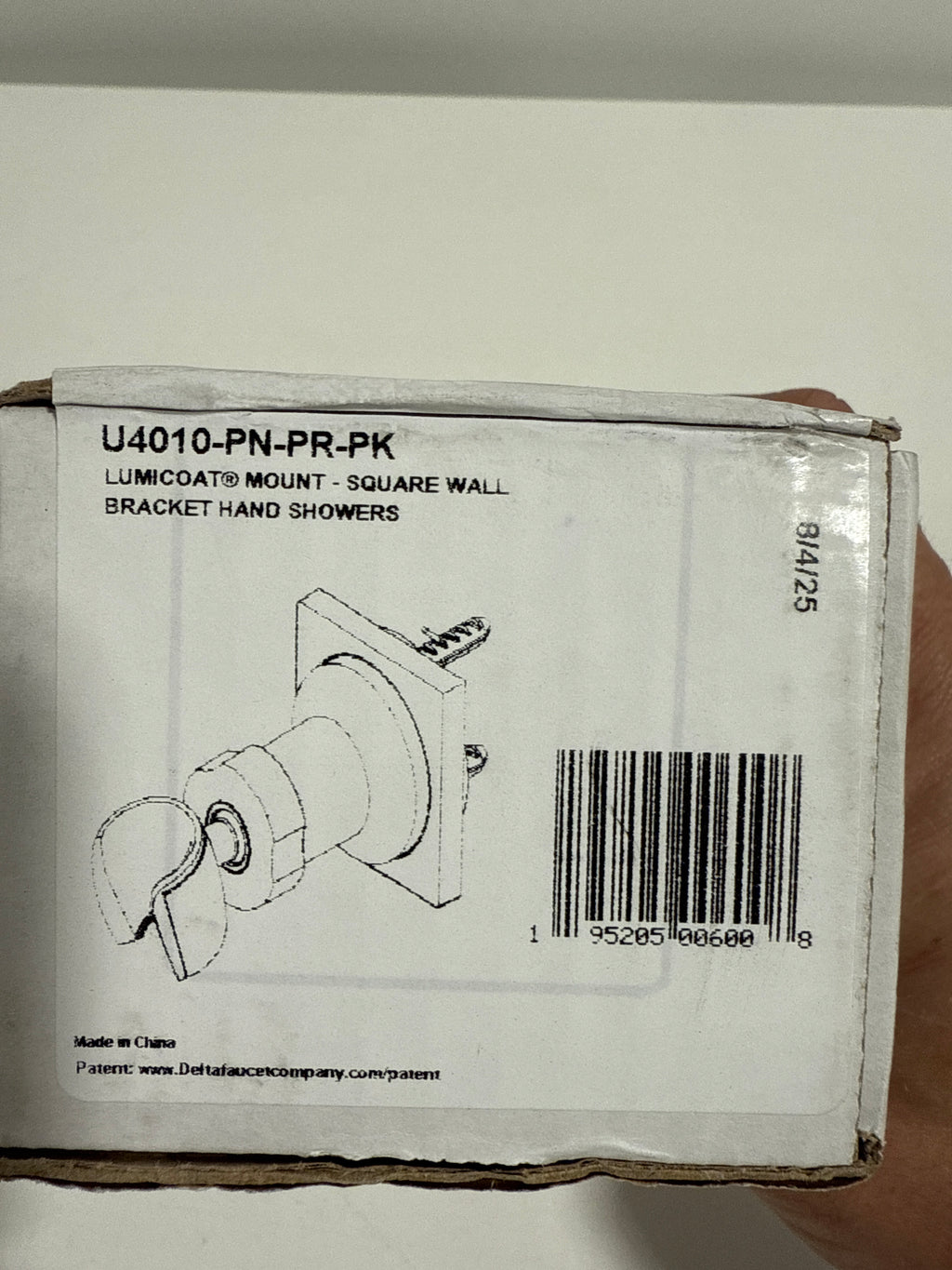 Delta U4010-PK Square Adjustable Wall Mounted Hand Shower Holder Lumicoat Polished Nickel - *Tools Hardware & Misc