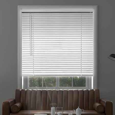Midnight White Cordless Blackout Vinyl Mini Blind with 1 in. Slats - 23 in. W X 36 in. L