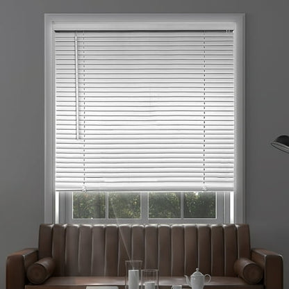Midnight White Cordless Blackout Vinyl Mini Blind with 1 in. Slats - 23 in. W X 36 in. L