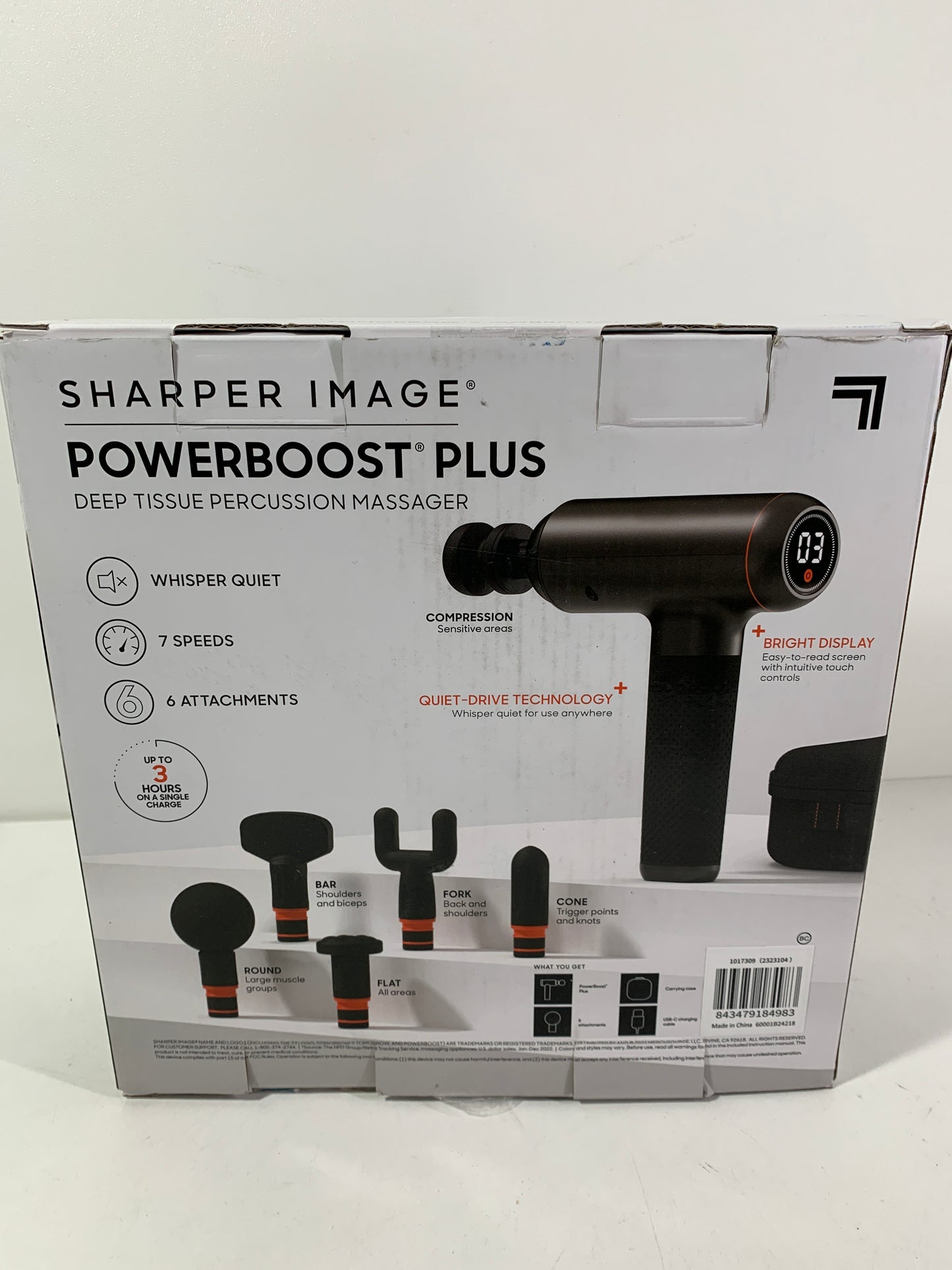 Sharper Image - Powerboost Deep Tissue Massager - Black