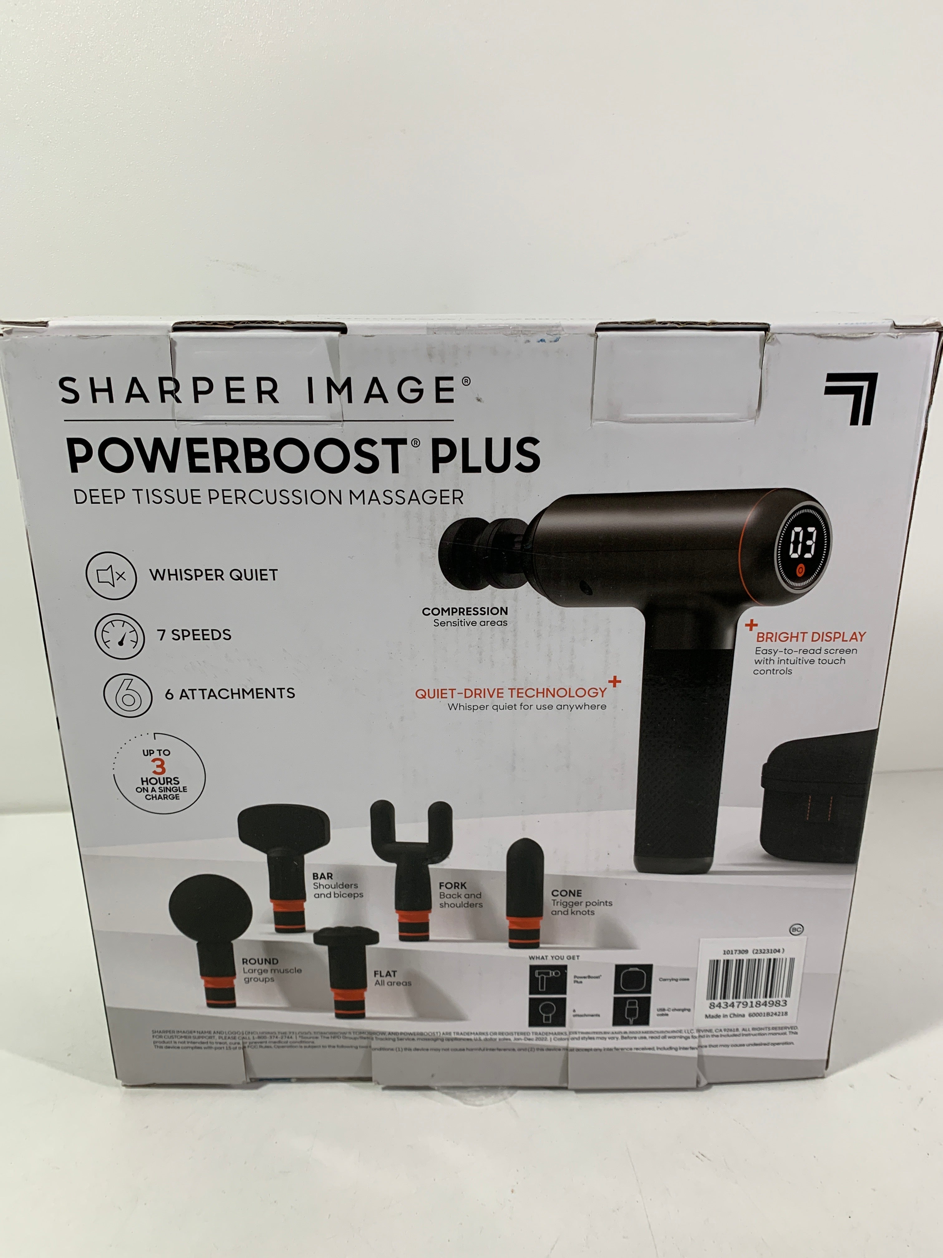 Sharper Image - Powerboost Deep Tissue Massager - Black - *Massagers