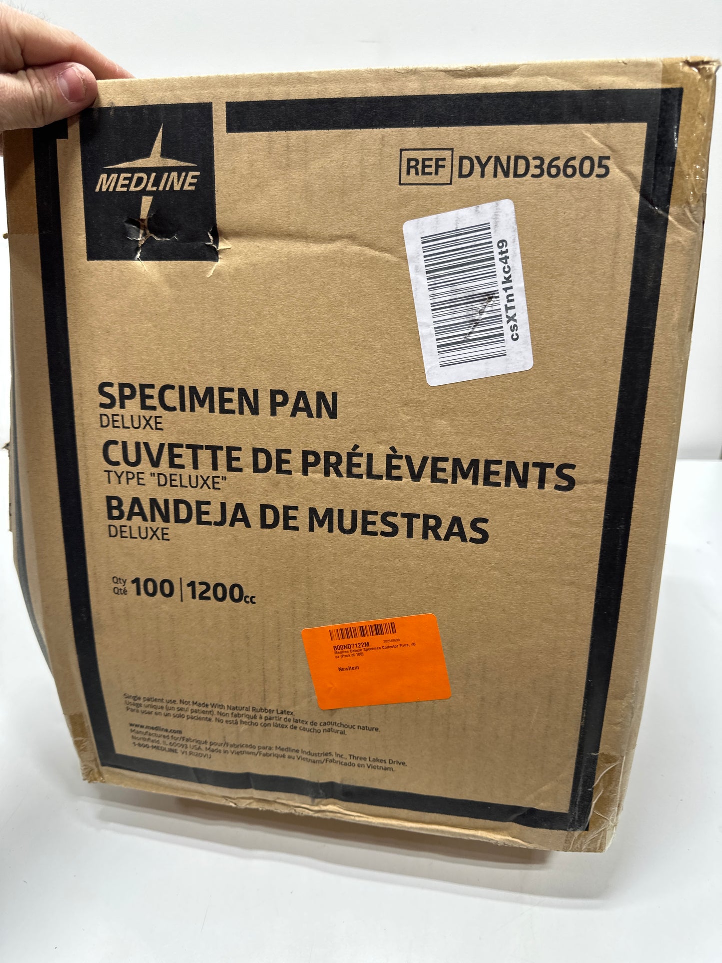 See Desc Medline Deluxe Specimen Collector Pans, 40 oz (Pack of 100)