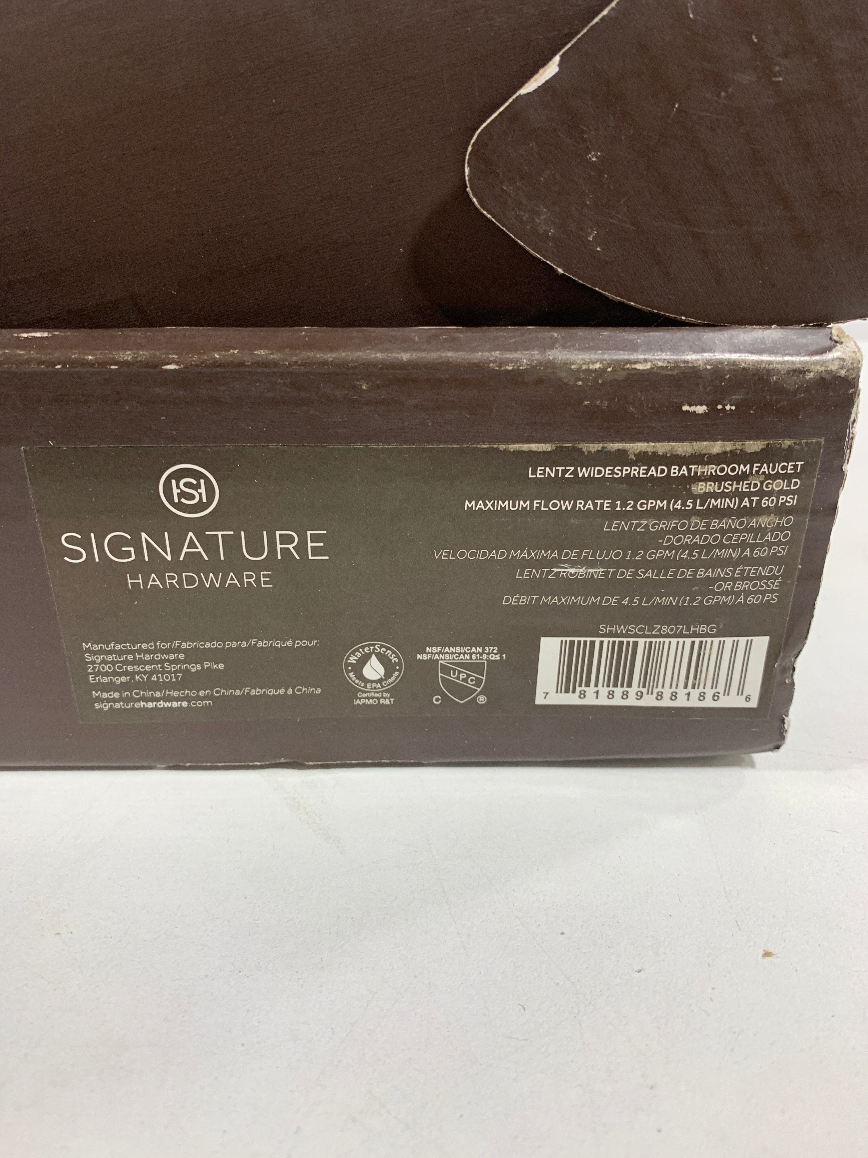 Signature Hardware Widespread Bathroom Sink Faucet Brush Gold LESS HANDLES - *Plumbing