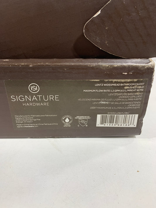 Signature Hardware Widespread Bathroom Sink Faucet Brush Gold LESS HANDLES