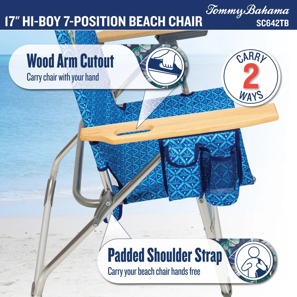 Tommy Bahama Hi-Boy Beach Chair - Light Blue